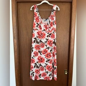 Old Navy Waist-Defined Sleeveless Printed Crepe Midi Dress for Women